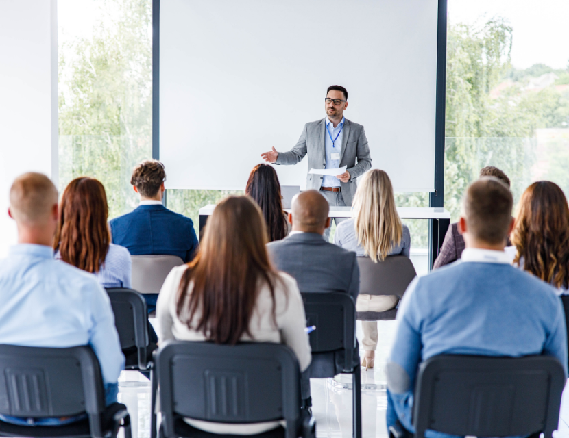 People sitting in a training class